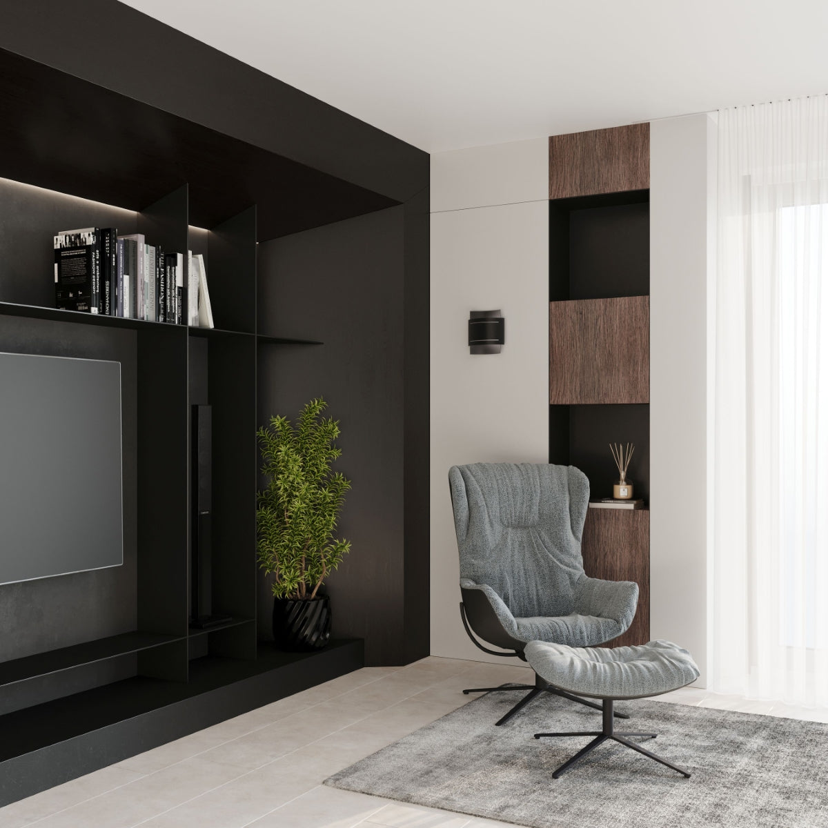 Wandlamp HESTIA zwart