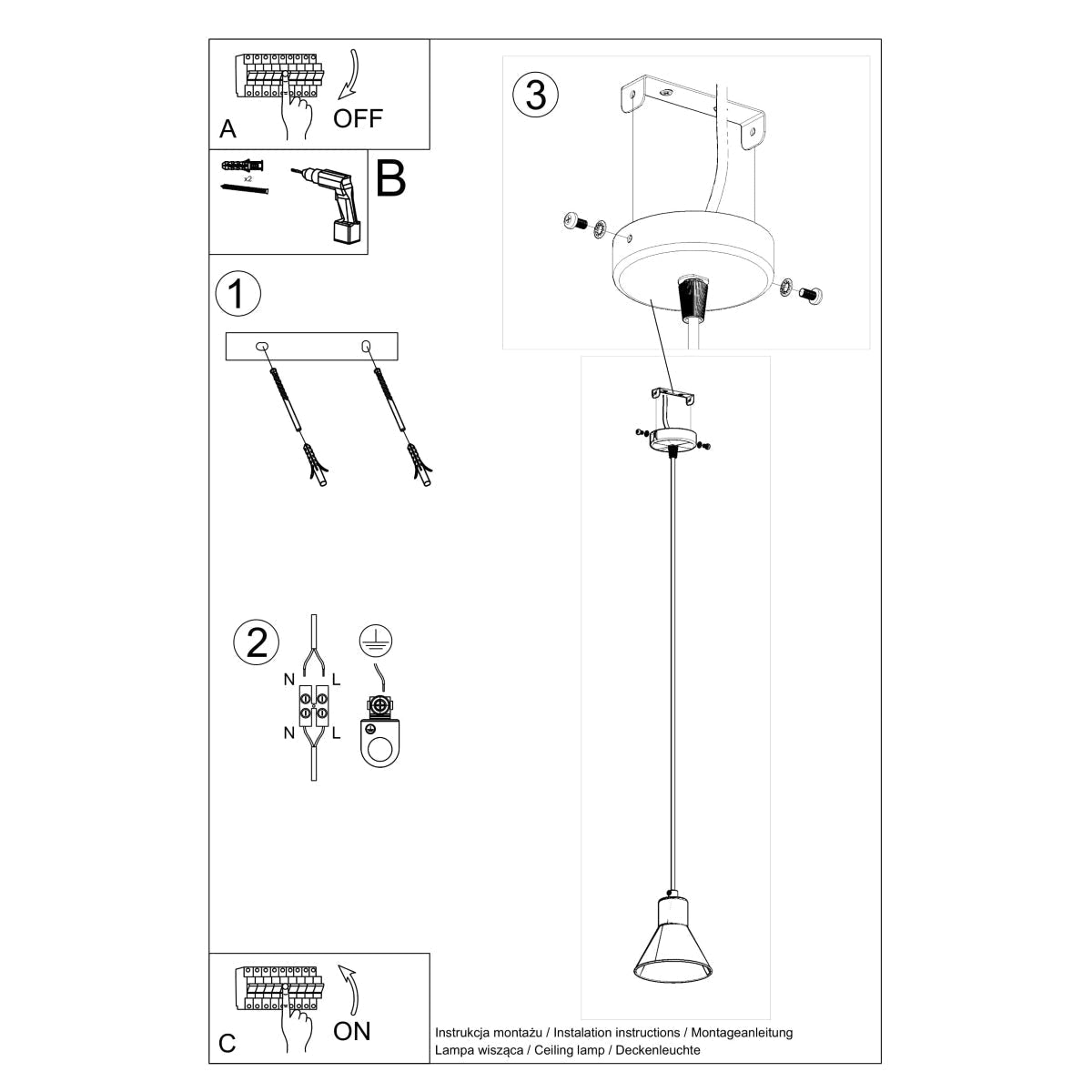 Hanglamp TALEJA 1 wit [E27]