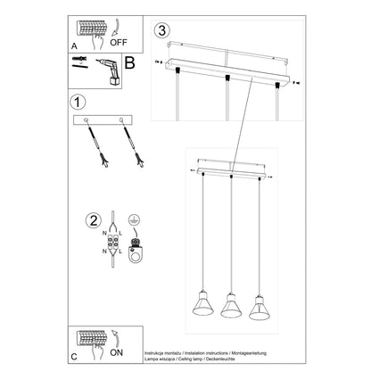 Hanglamp TALEJA 3 zwart [E27]