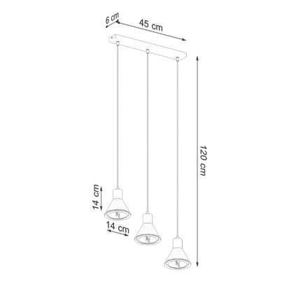 Hanglamp TALEJA 3 wit [ES111]