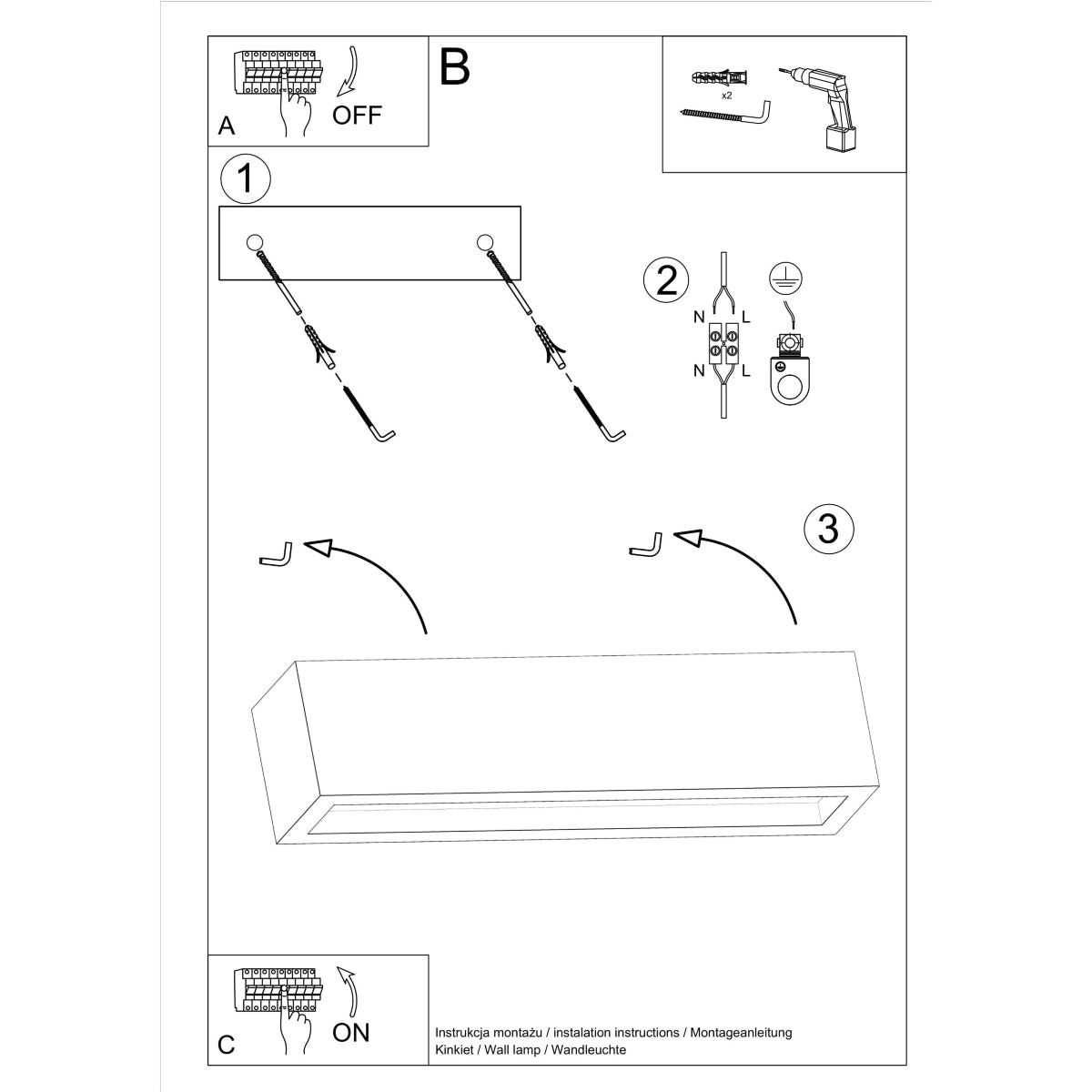 Wandlamp VEGA 50 beton