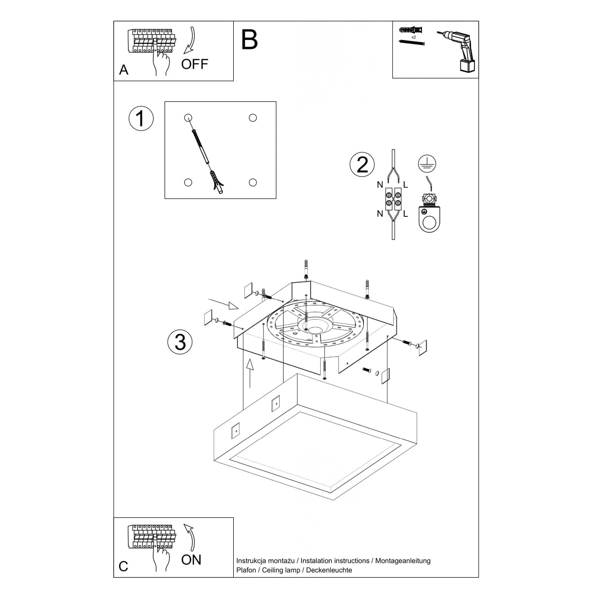 Plafondlamp RIZA beton