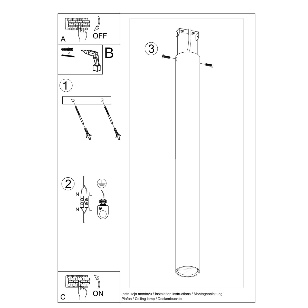 Plafondlamp LAGOS 60 wit