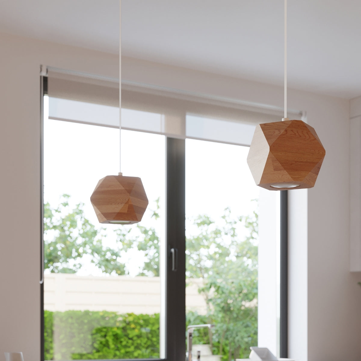 Plafondlamp WOODY 1 natuurlijk hout
