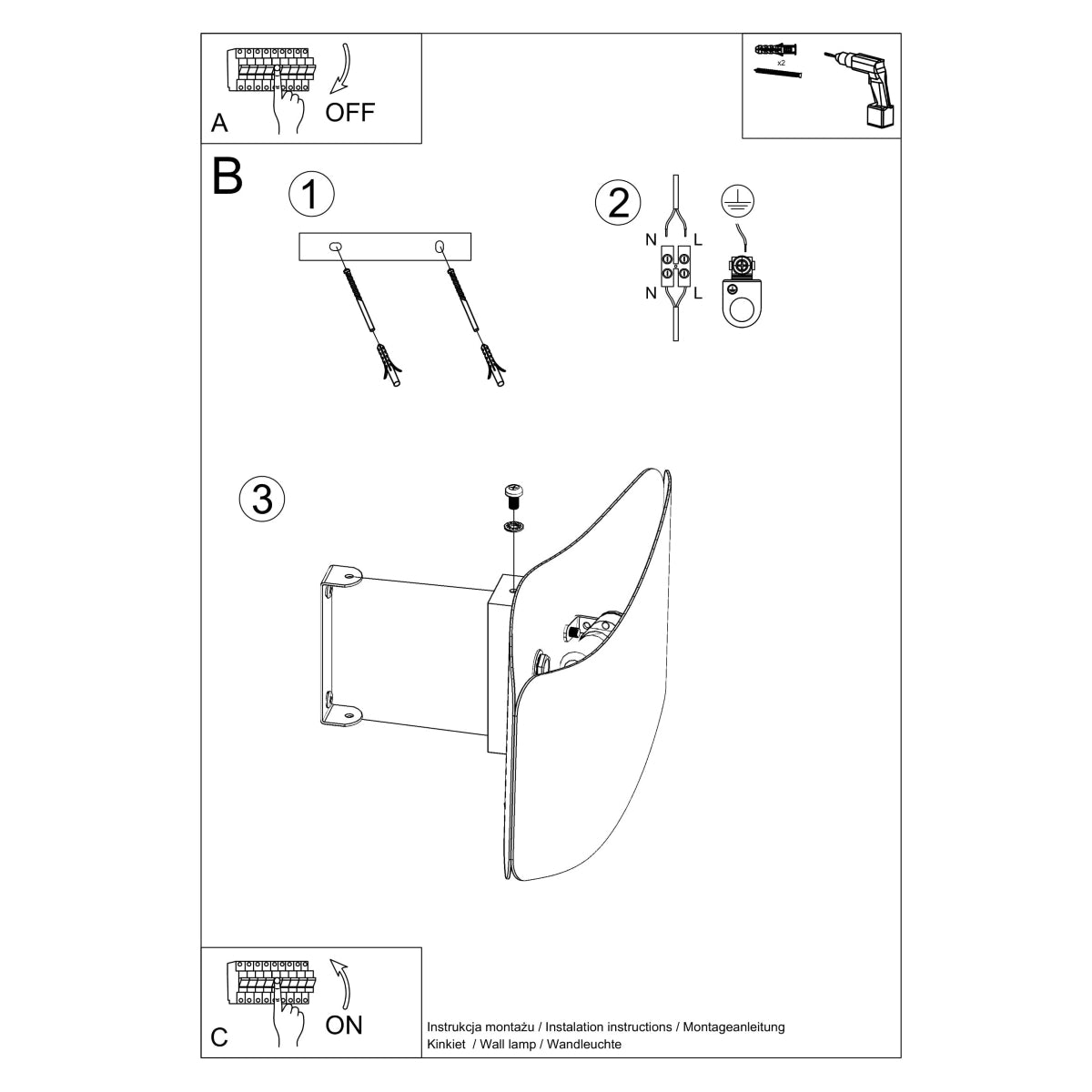 Wandlamp TILA 40 zwart