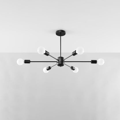 Industriële zwarte Kroonluchter LANGO 6
