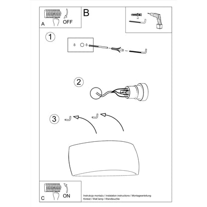 Gelakte wandlamp PONTIUS wit glans