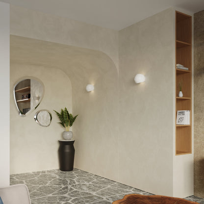 Gelakte wandlamp GLOBE wit glans