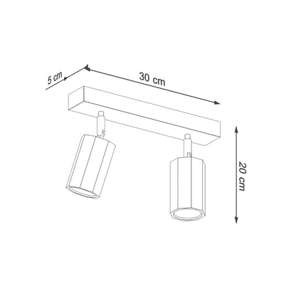 Plafondlamp ZEKE 2 eik