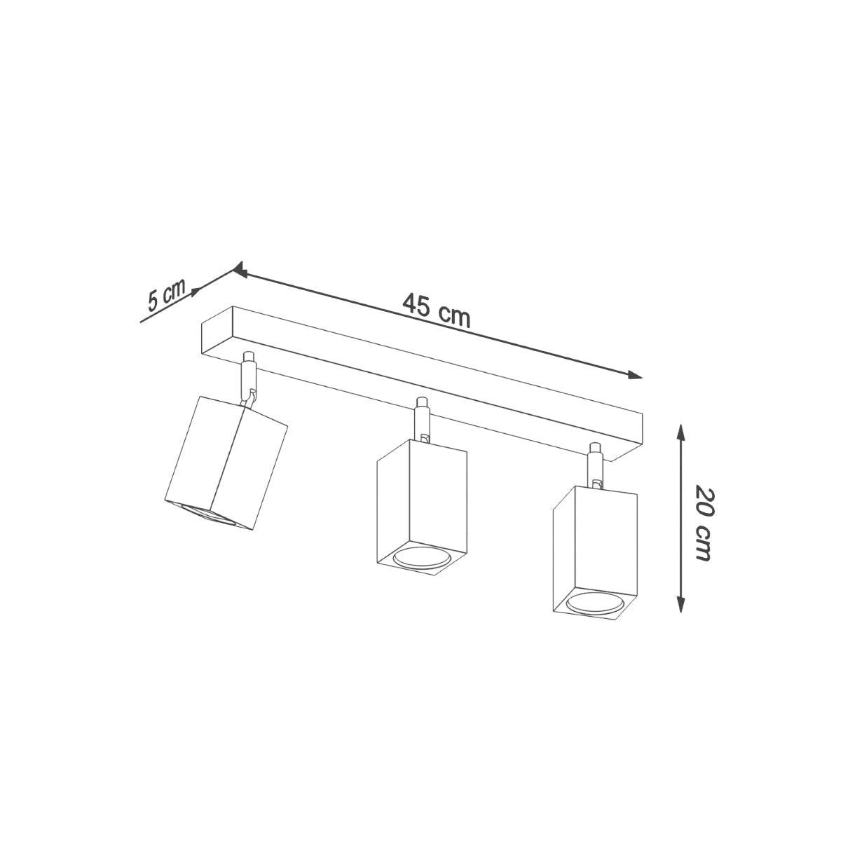 Plafondlamp KEKE 3 eik