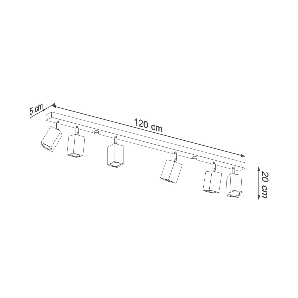 Plafondlamp KEKE 6 eik
