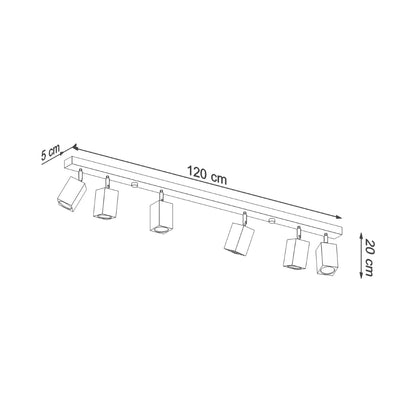 Plafondlamp KEKE 6 eik