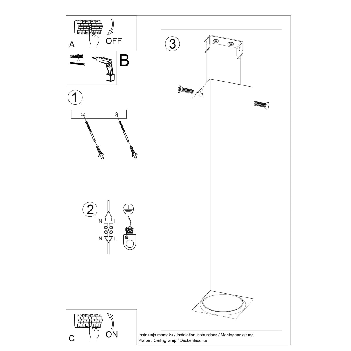 Plafondlamp KEKE 30 eik