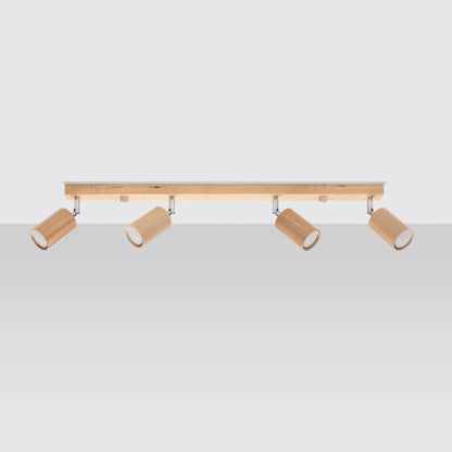 Plafondlamp BERG 4 naturel hout