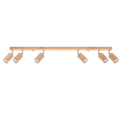 Plafondlamp BERG 6 naturel hout