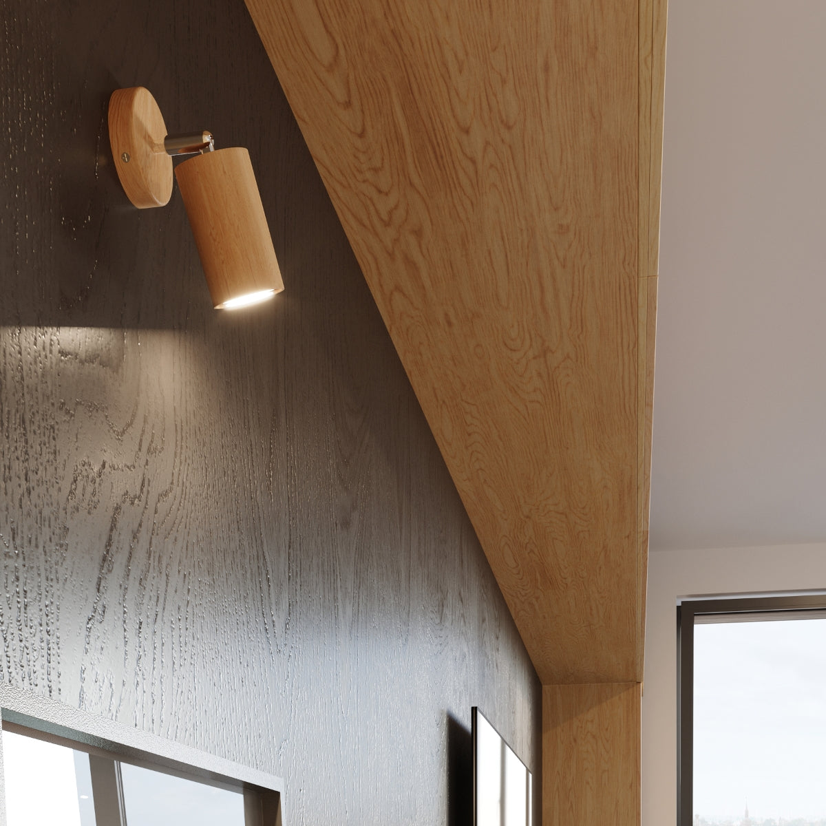 Plafondlamp BERG 6 naturel hout