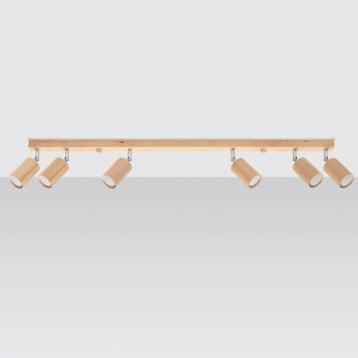 Plafondlamp BERG 6 naturel hout