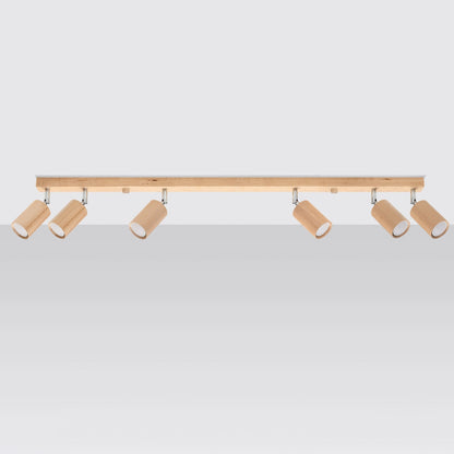 Plafondlamp BERG 6 naturel hout