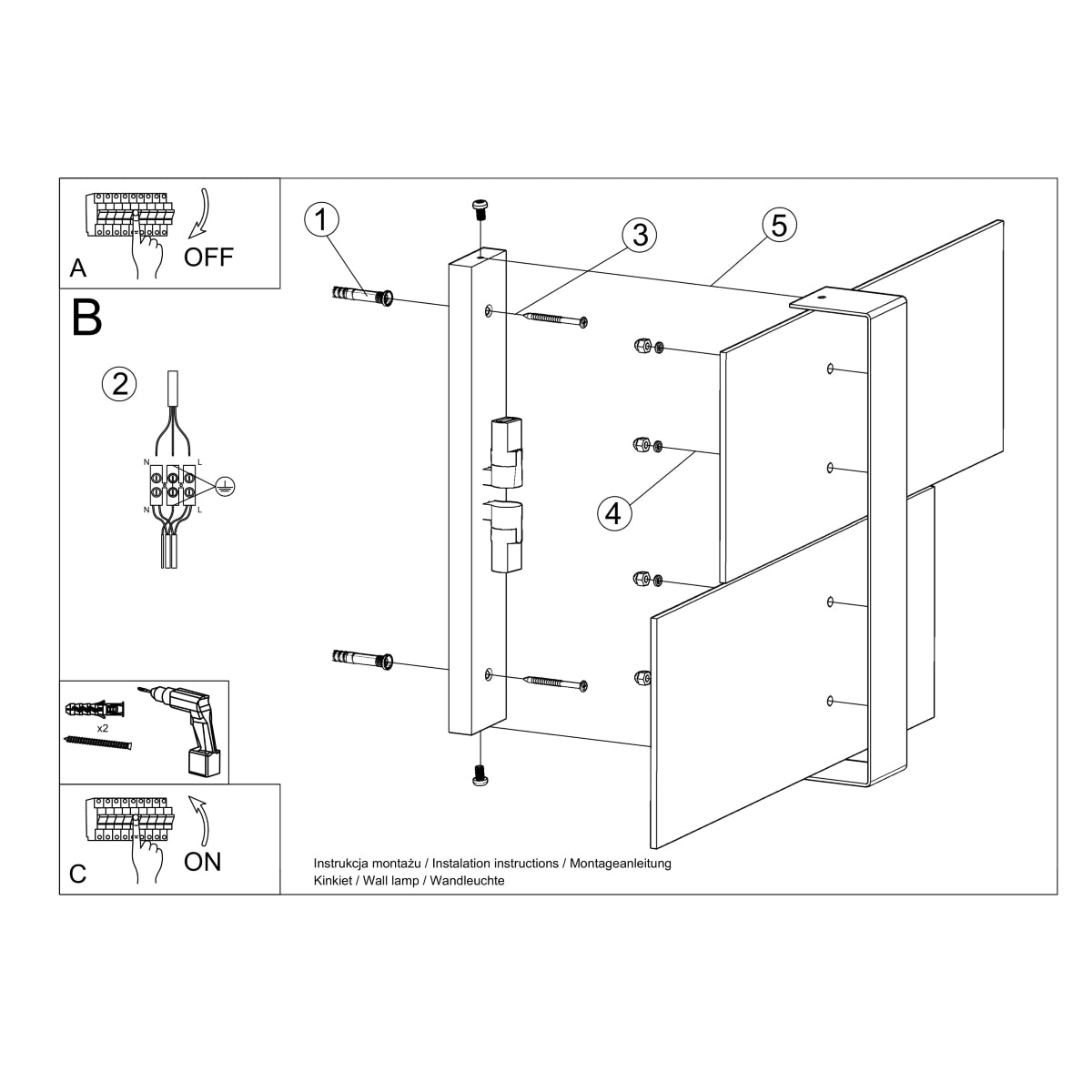 Wandlamp MASSIMO wit