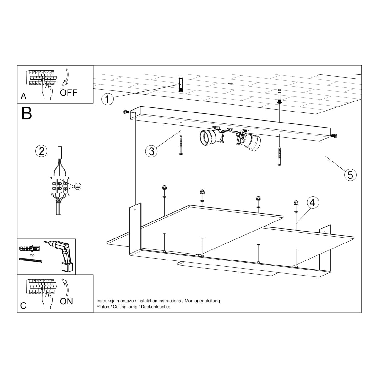 Plafondlamp MASSIMO wit