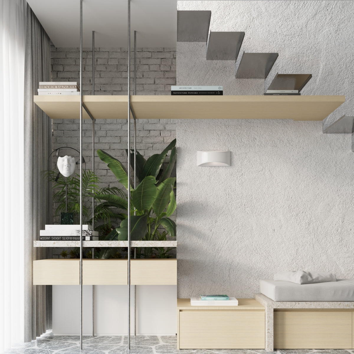 Gelakte wandlamp VIXEN wit glans