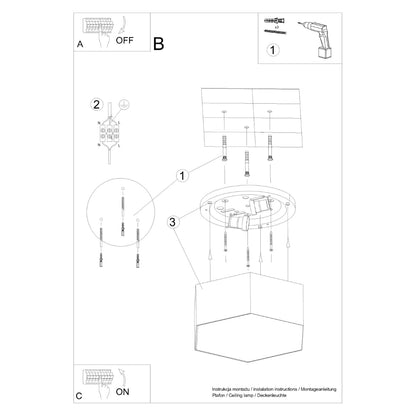 Plafondlamp SUNDE 11 wit