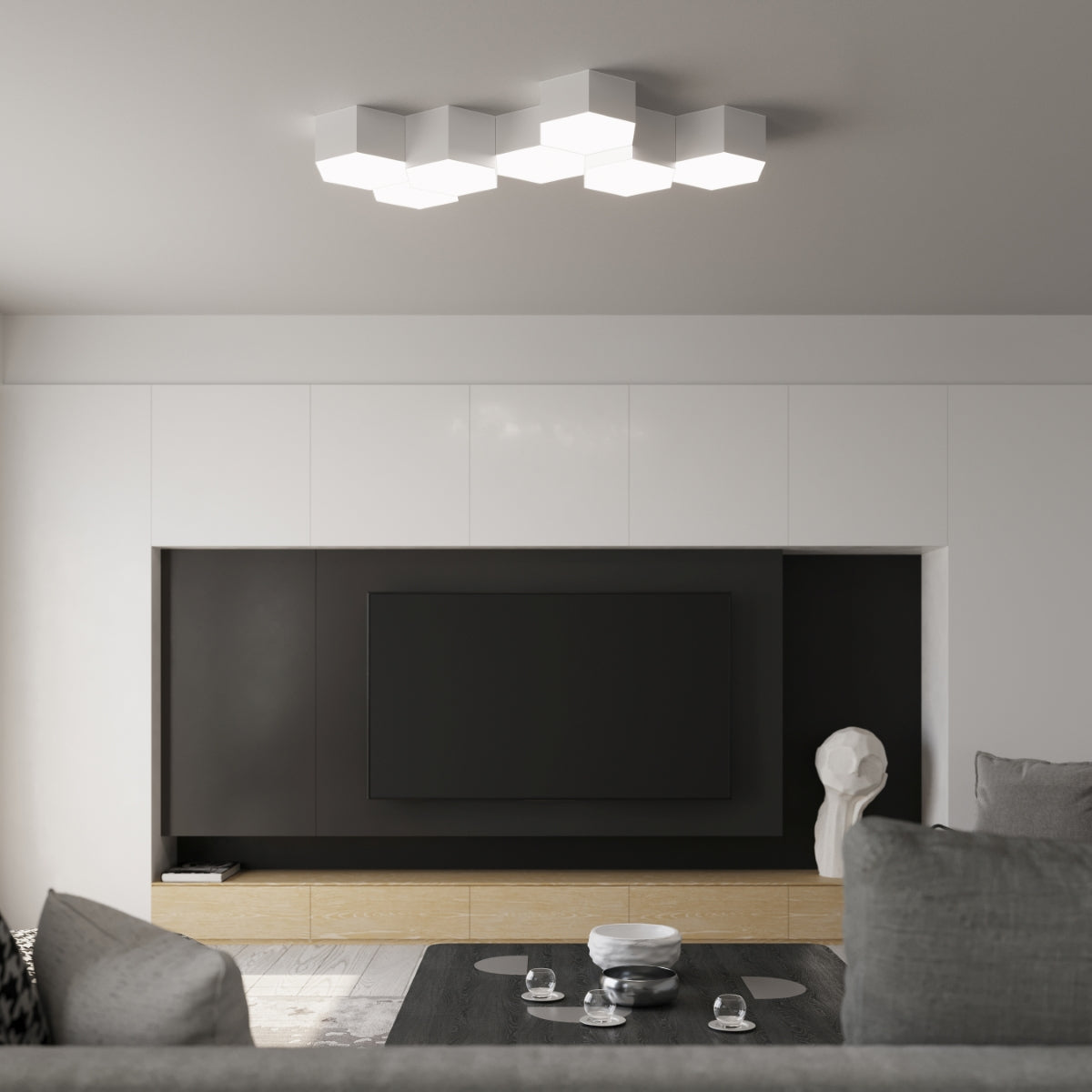 Plafondlamp SUNDE 11 wit