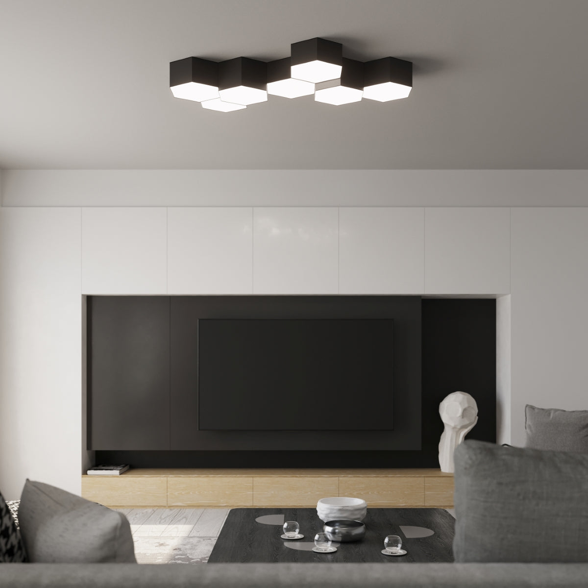 Plafondlamp SUNDE 13 zwart