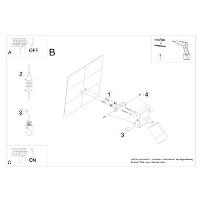 Wandlamp NERO zwart/chroom