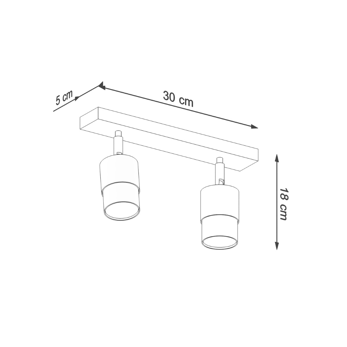 Plafondlamp NERO 2 zwart/chroom