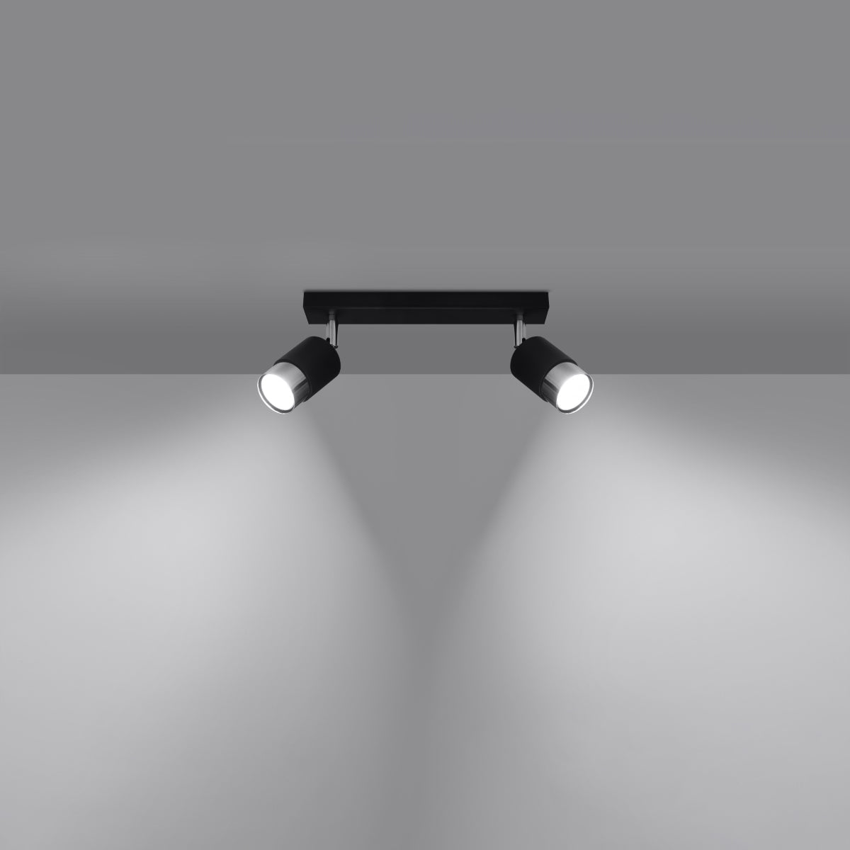 Plafondlamp NERO 2 zwart/chroom