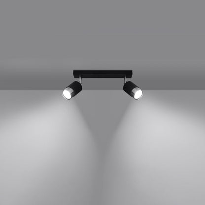Plafondlamp NERO 2 zwart/chroom
