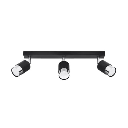 Plafondlamp NERO 3 zwart/chroom