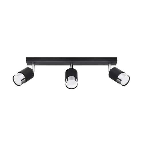 Plafondlamp NERO 3 zwart/chroom