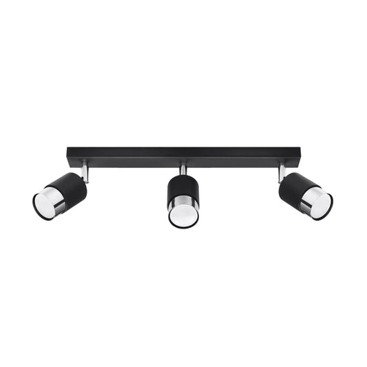 Plafondlamp NERO 3 zwart/chroom