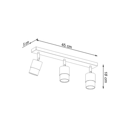 Plafondlamp NERO 3 zwart/chroom