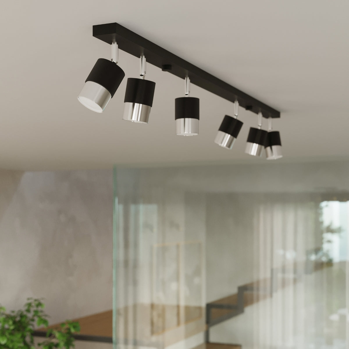 Plafondlamp NERO 3 zwart/chroom