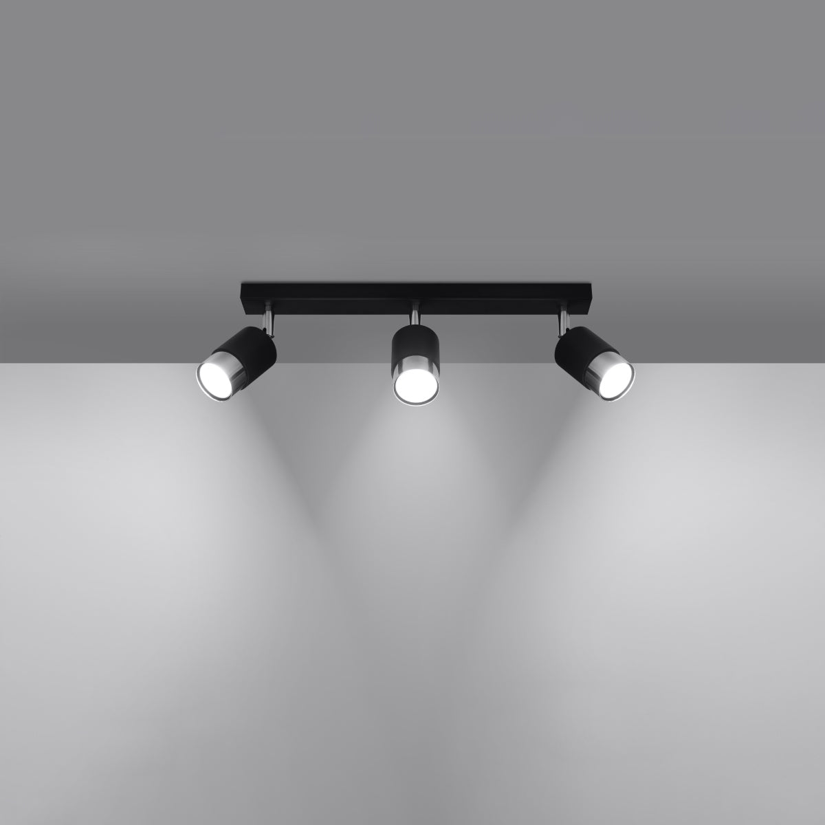 Plafondlamp NERO 3 zwart/chroom