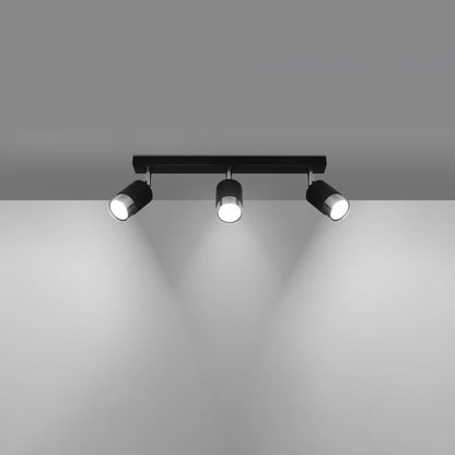 Plafondlamp NERO 3 zwart/chroom