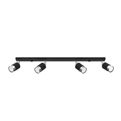 Plafondlamp NERO 4 zwart/chroom