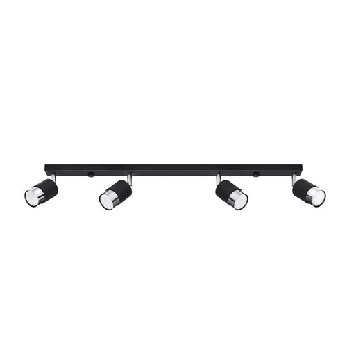 Plafondlamp NERO 4 zwart/chroom
