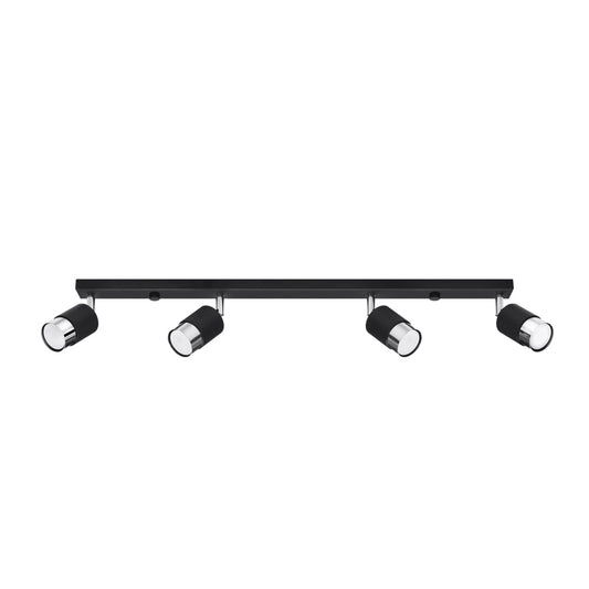 Plafondlamp NERO 4 zwart/chroom