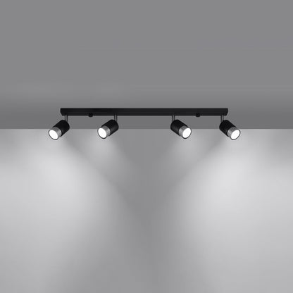 Plafondlamp NERO 4 zwart/chroom