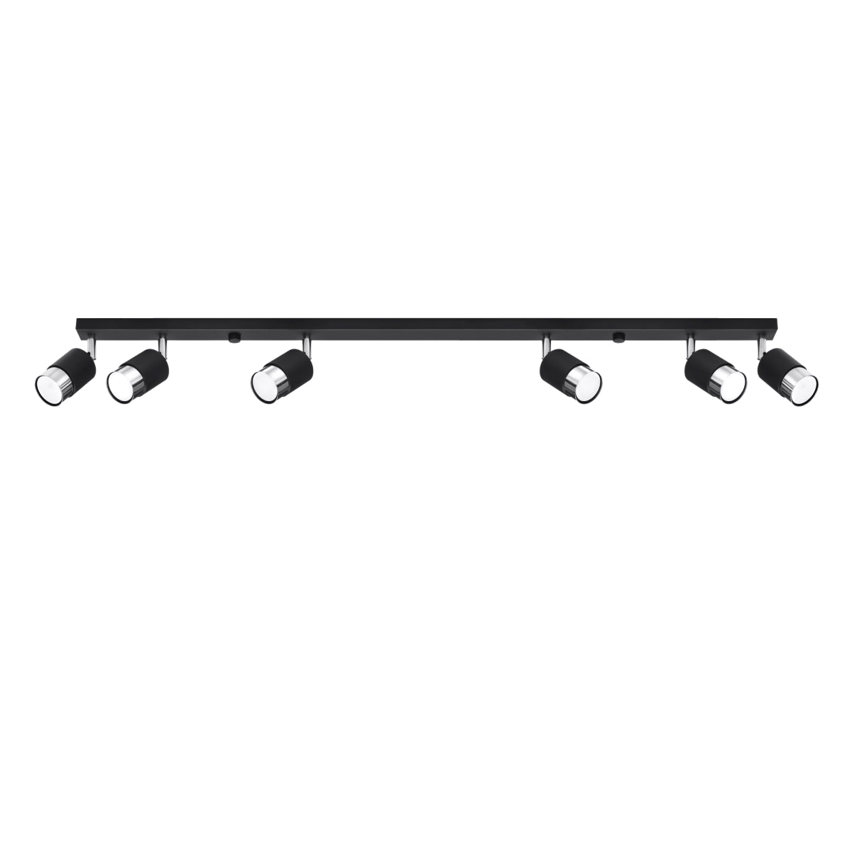 Plafondlamp NERO 6 zwart/chroom