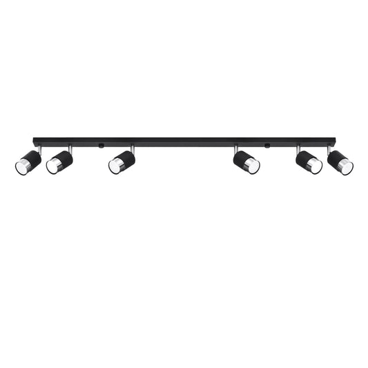 Plafondlamp NERO 6 zwart/chroom