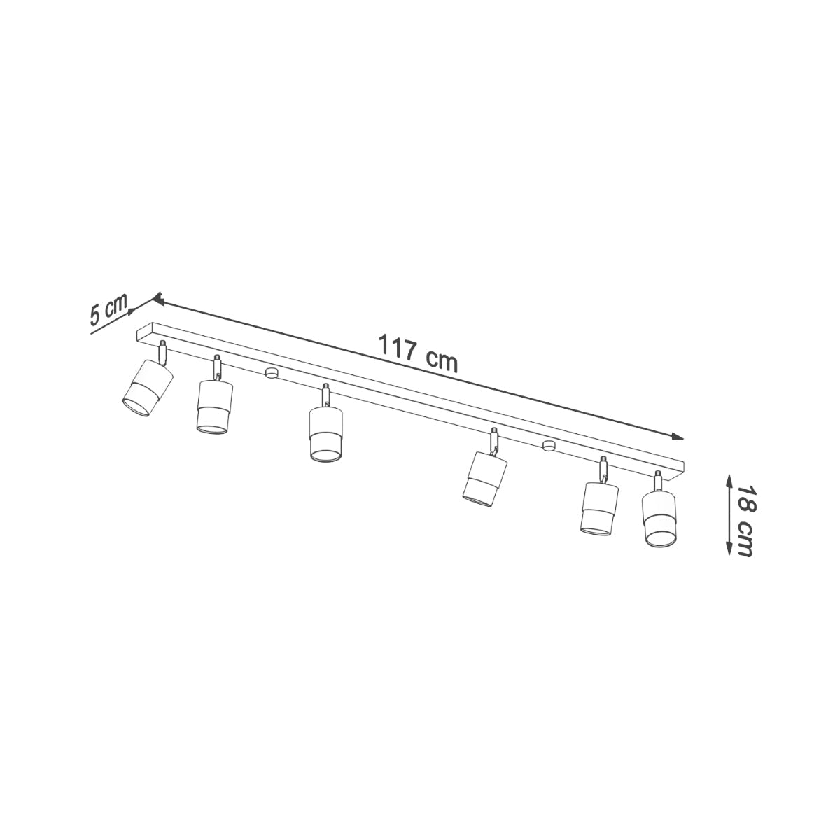 Plafondlamp NERO 6 zwart/chroom