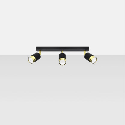 Plafondlamp NERO 3 zwart/goud