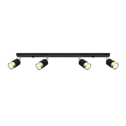 Plafondlamp NERO 4 zwart/goud