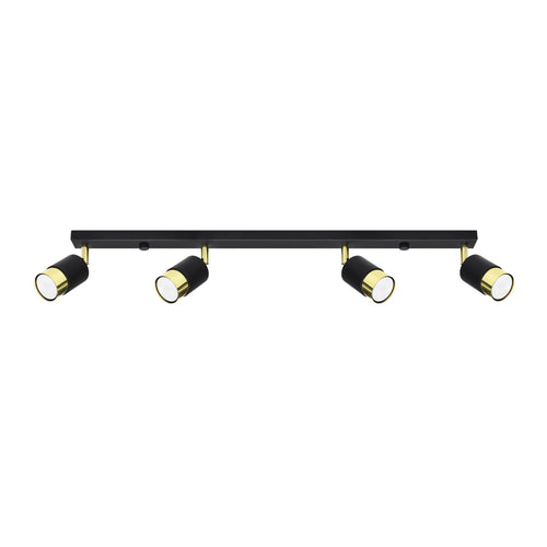 Plafondlamp NERO 4 zwart/goud
