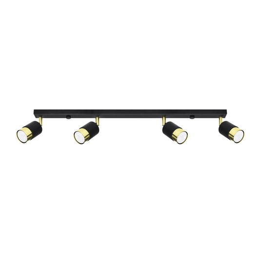 Plafondlamp NERO 4 zwart/goud